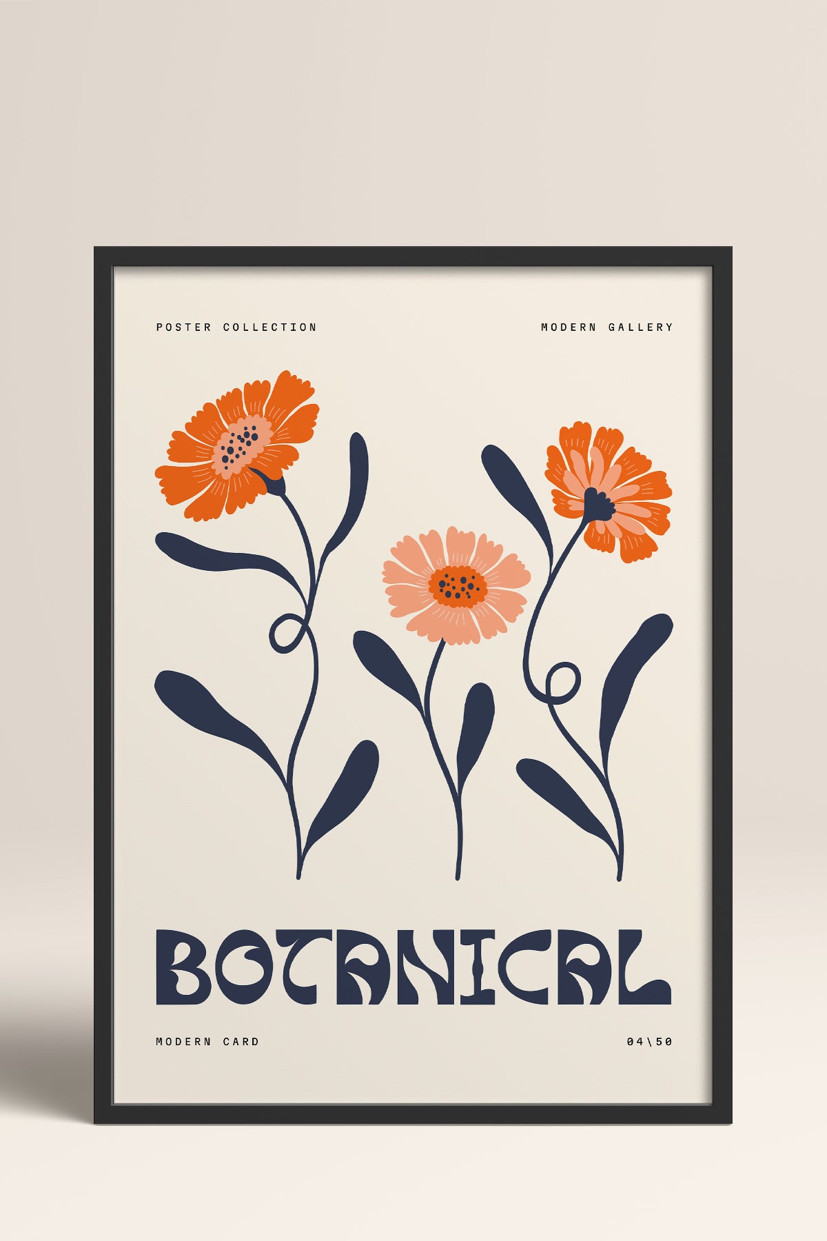 HOMEPACK Ahşap Çerçeveli Tablo Çerçeveli Poster Sanatsal Modern Duvar Dekoru FLOWER-160