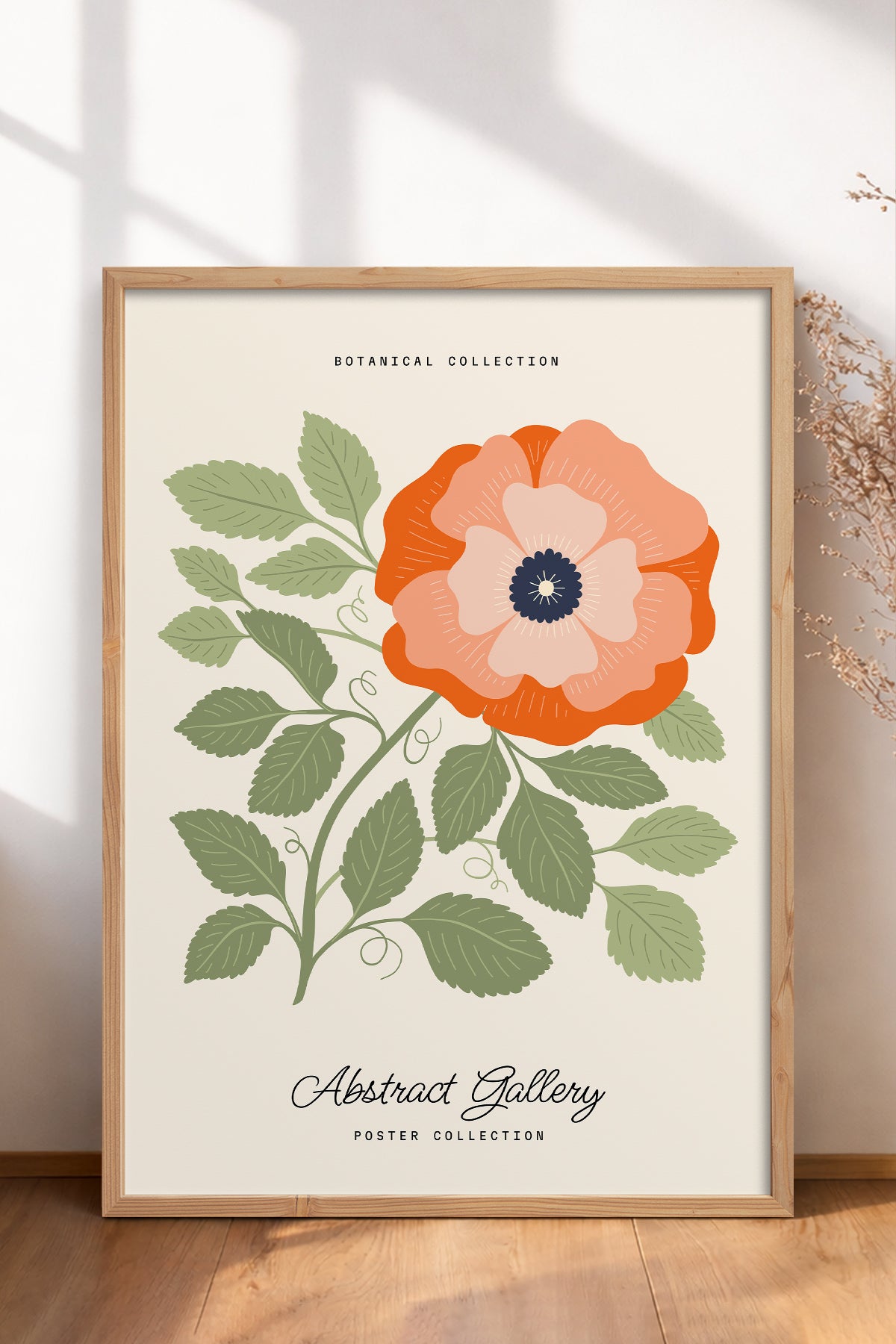 HOMEPACK Ahşap Çerçeveli Tablo Çerçeveli Poster Sanatsal Modern Duvar Dekoru FLOWER-161