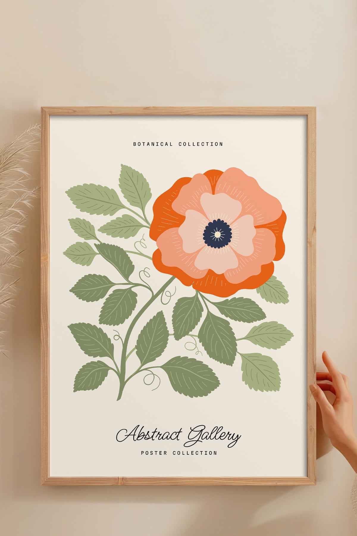 HOMEPACK Ahşap Çerçeveli Tablo Çerçeveli Poster Sanatsal Modern Duvar Dekoru FLOWER-161