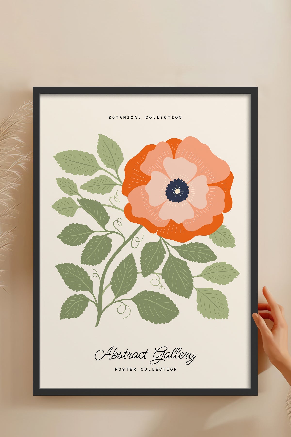 HOMEPACK Ahşap Çerçeveli Tablo Çerçeveli Poster Sanatsal Modern Duvar Dekoru FLOWER-161