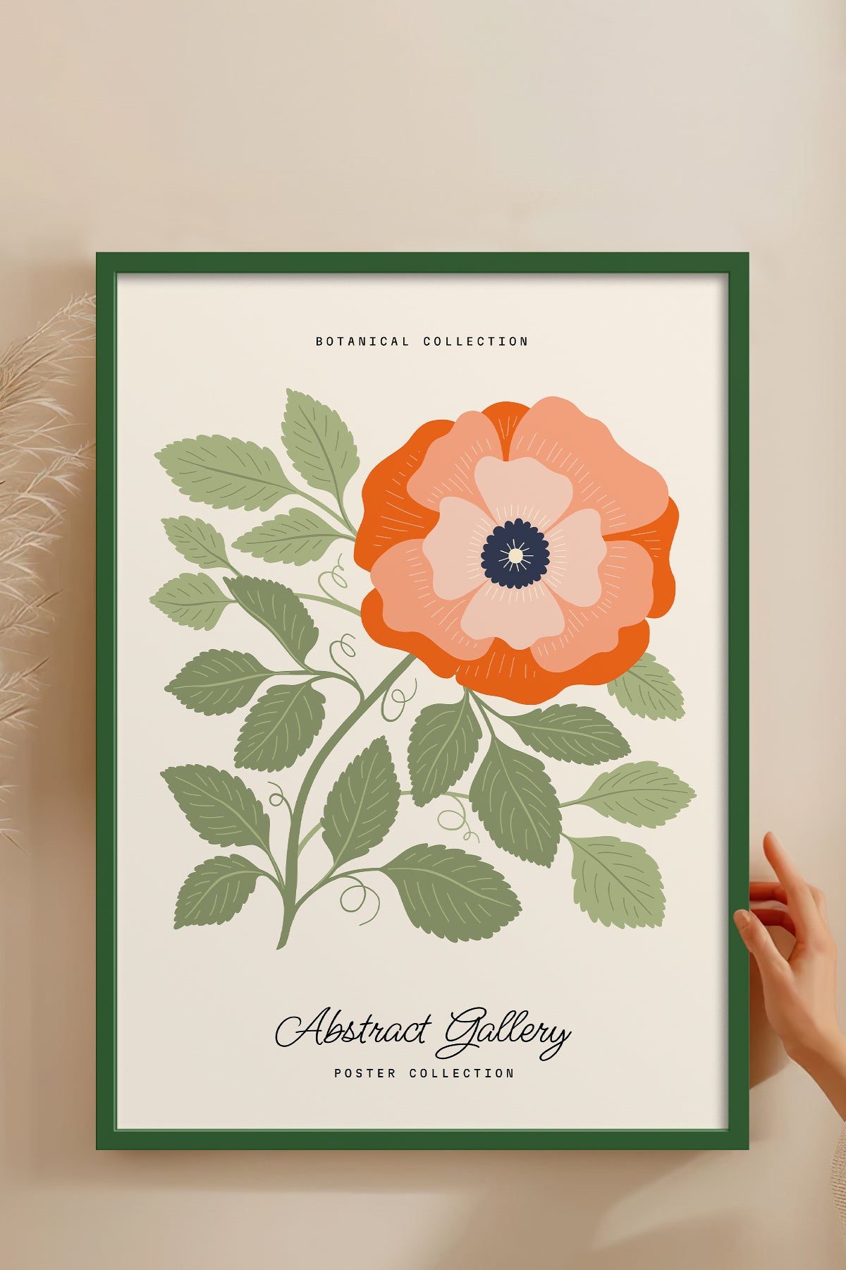 HOMEPACK Ahşap Çerçeveli Tablo Çerçeveli Poster Sanatsal Modern Duvar Dekoru FLOWER-161