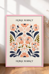 HOMEPACK Ahşap Çerçeveli Tablo Çerçeveli Poster Sanatsal Modern Duvar Dekoru FLOWER-162