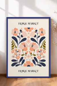 HOMEPACK Ahşap Çerçeveli Tablo Çerçeveli Poster Sanatsal Modern Duvar Dekoru FLOWER-162