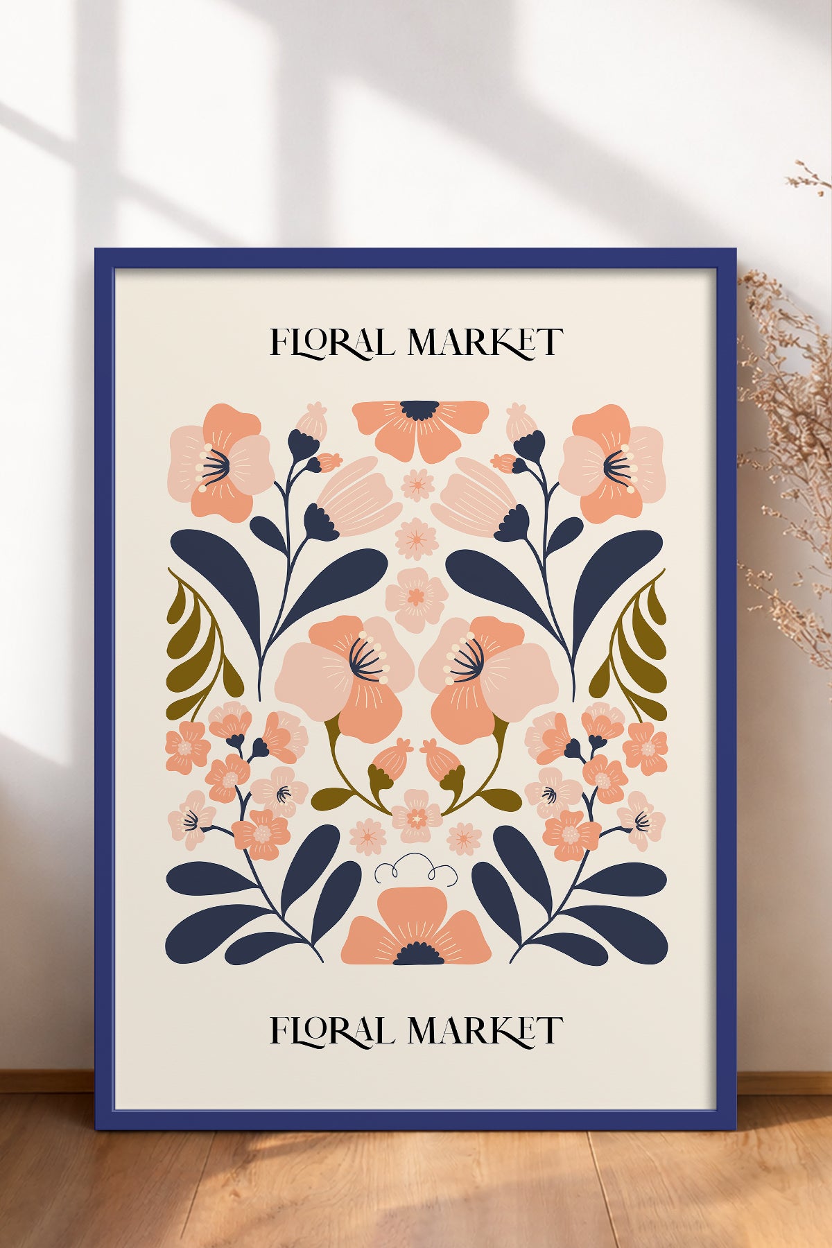 HOMEPACK Ahşap Çerçeveli Tablo Çerçeveli Poster Sanatsal Modern Duvar Dekoru FLOWER-162