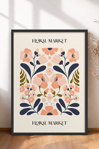 HOMEPACK Ahşap Çerçeveli Tablo Çerçeveli Poster Sanatsal Modern Duvar Dekoru FLOWER-162