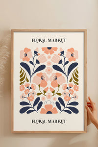 HOMEPACK Ahşap Çerçeveli Tablo Çerçeveli Poster Sanatsal Modern Duvar Dekoru FLOWER-162
