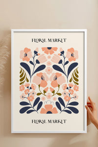 HOMEPACK Ahşap Çerçeveli Tablo Çerçeveli Poster Sanatsal Modern Duvar Dekoru FLOWER-162