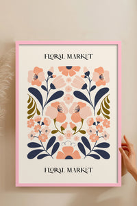 HOMEPACK Ahşap Çerçeveli Tablo Çerçeveli Poster Sanatsal Modern Duvar Dekoru FLOWER-162