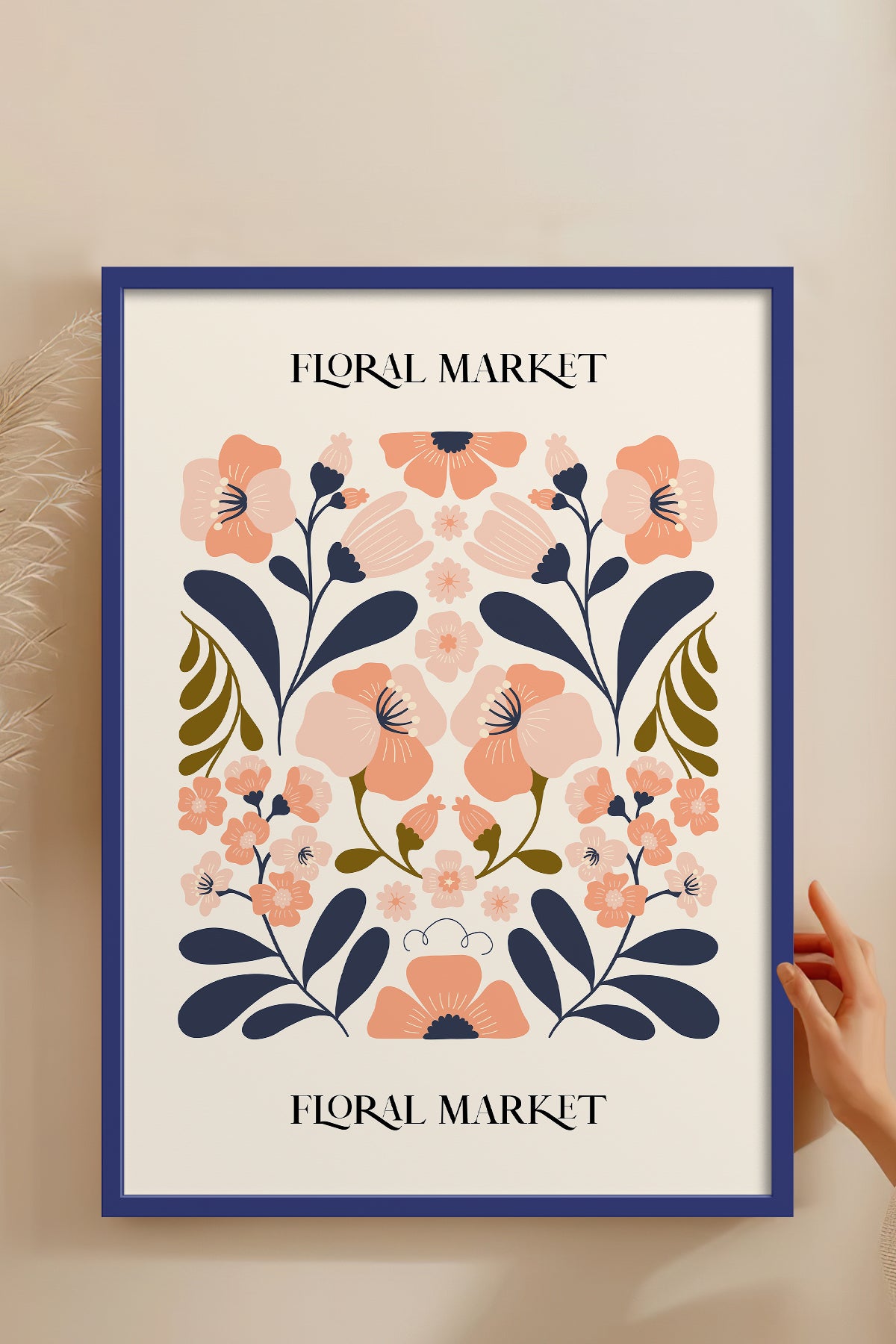 HOMEPACK Ahşap Çerçeveli Tablo Çerçeveli Poster Sanatsal Modern Duvar Dekoru FLOWER-162