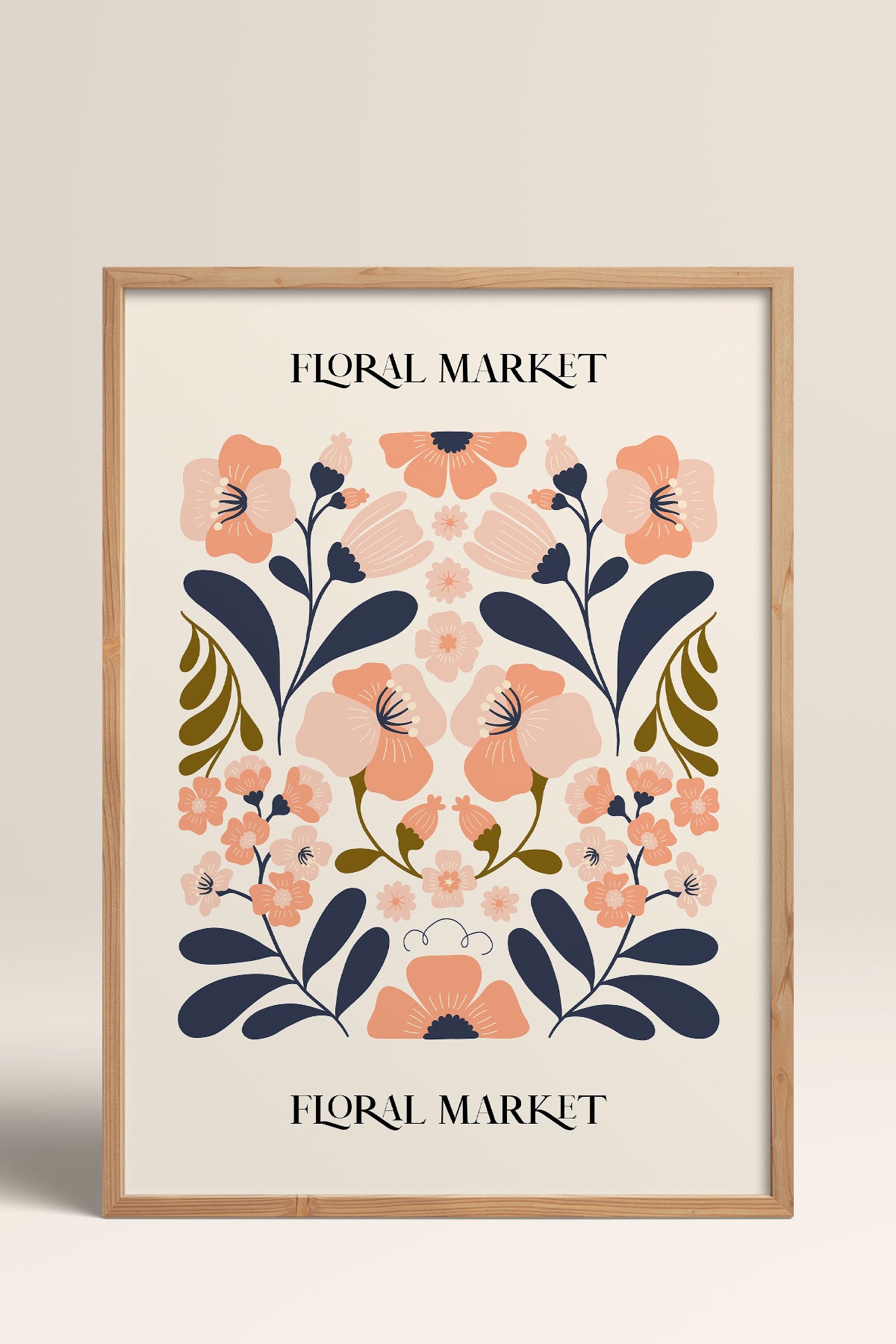 HOMEPACK Ahşap Çerçeveli Tablo Çerçeveli Poster Sanatsal Modern Duvar Dekoru FLOWER-162