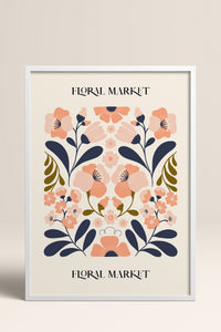HOMEPACK Ahşap Çerçeveli Tablo Çerçeveli Poster Sanatsal Modern Duvar Dekoru FLOWER-162