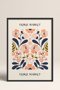 HOMEPACK Ahşap Çerçeveli Tablo Çerçeveli Poster Sanatsal Modern Duvar Dekoru FLOWER-162