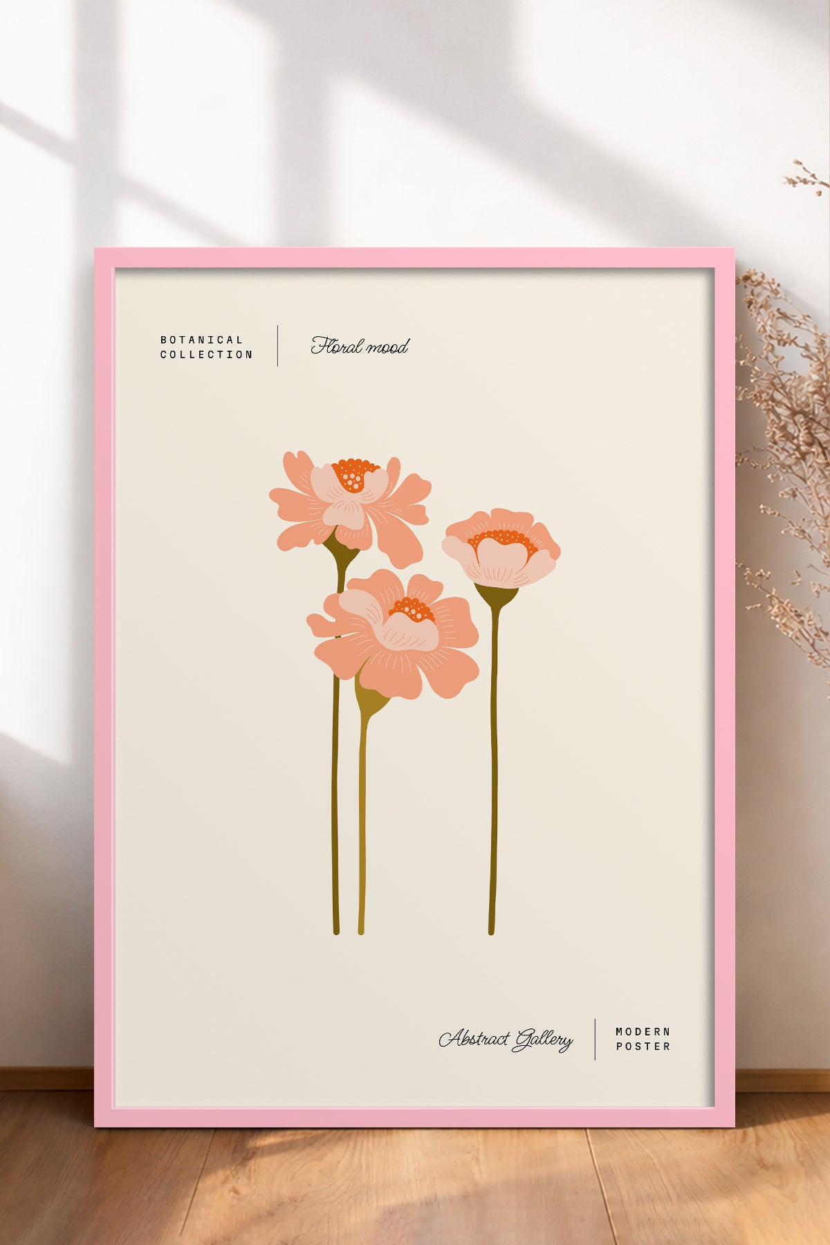 HOMEPACK Ahşap Çerçeveli Tablo Çerçeveli Poster Sanatsal Modern Duvar Dekoru FLOWER-163