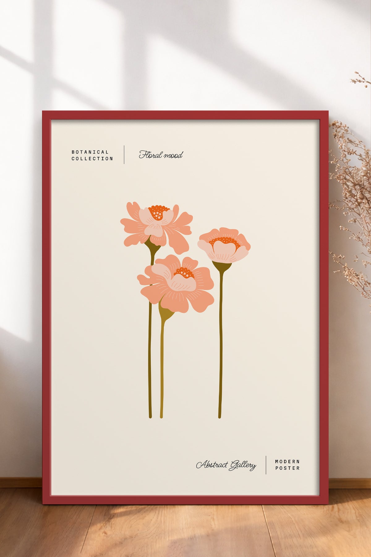 HOMEPACK Ahşap Çerçeveli Tablo Çerçeveli Poster Sanatsal Modern Duvar Dekoru FLOWER-163
