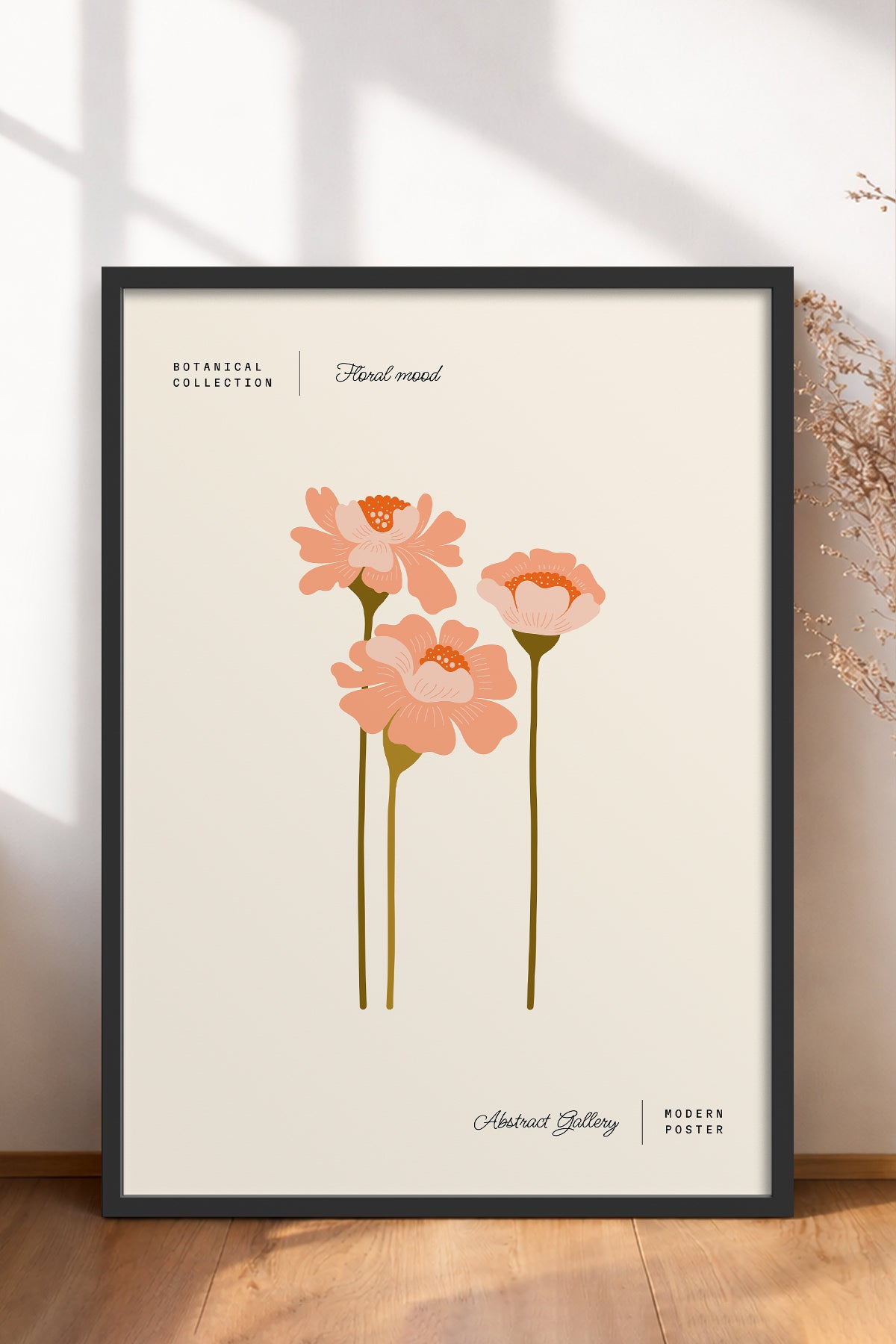 HOMEPACK Ahşap Çerçeveli Tablo Çerçeveli Poster Sanatsal Modern Duvar Dekoru FLOWER-163