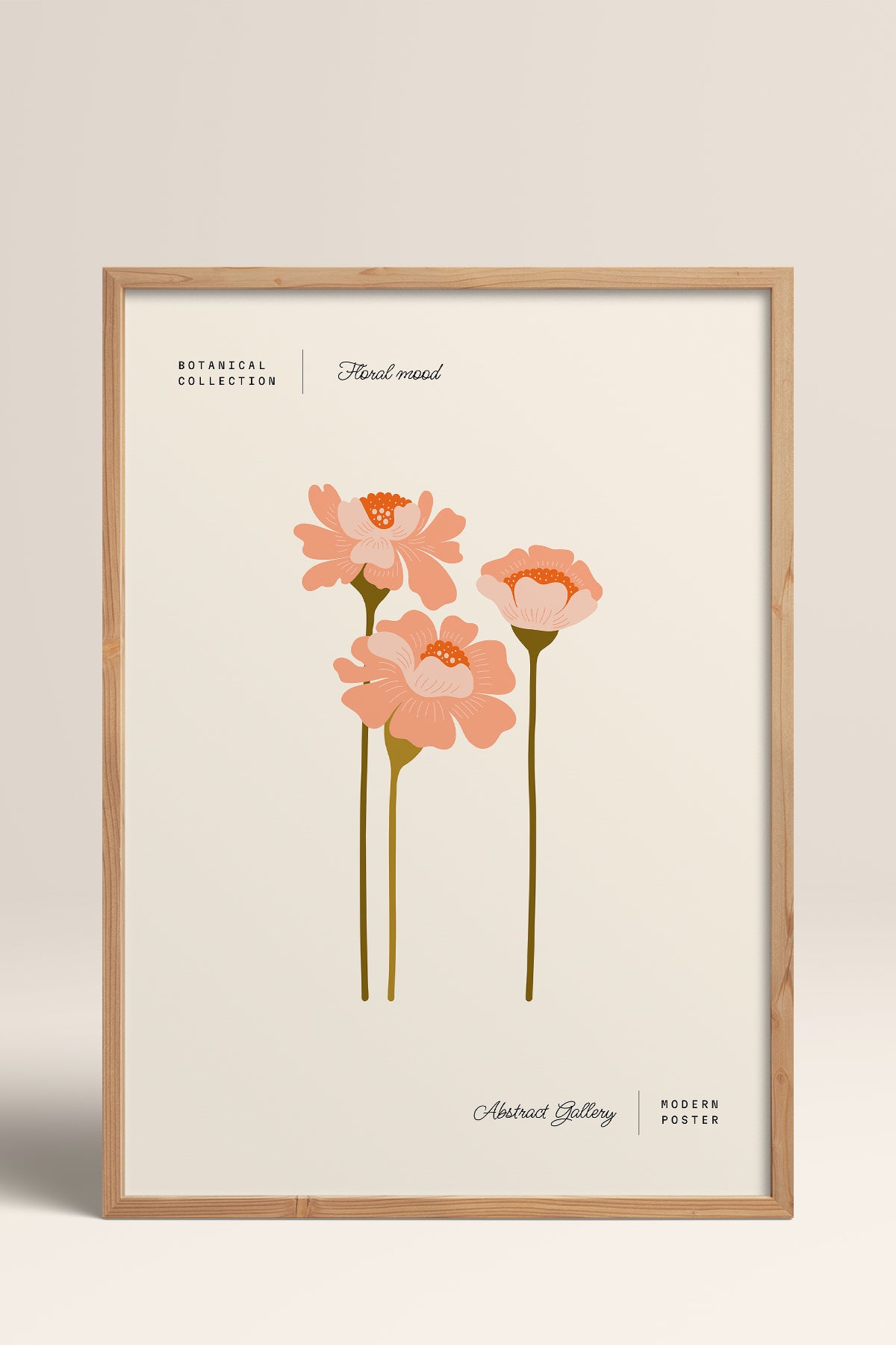 HOMEPACK Ahşap Çerçeveli Tablo Çerçeveli Poster Sanatsal Modern Duvar Dekoru FLOWER-163