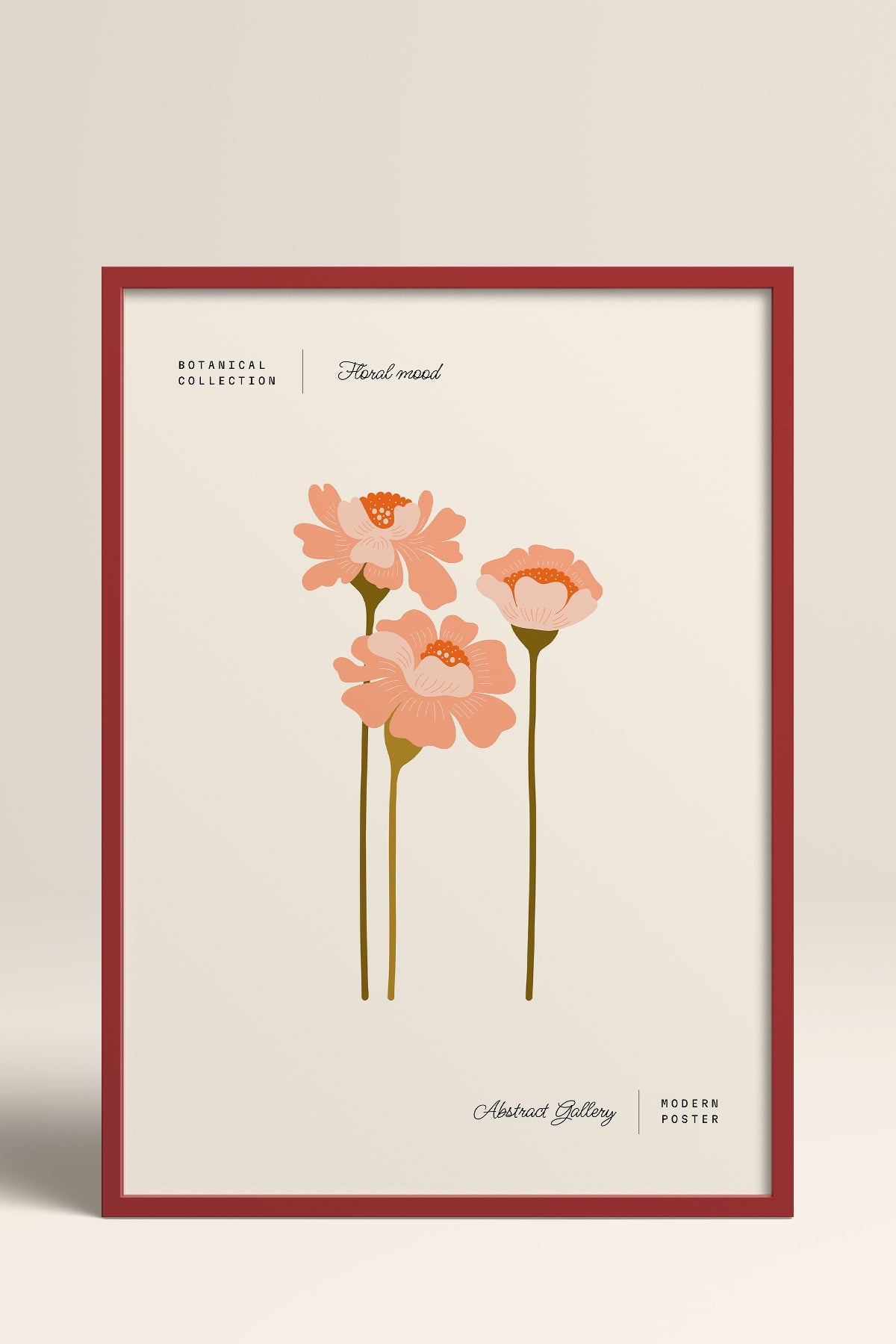 HOMEPACK Ahşap Çerçeveli Tablo Çerçeveli Poster Sanatsal Modern Duvar Dekoru FLOWER-163
