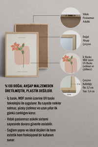HOMEPACK Ahşap Çerçeveli Tablo Çerçeveli Poster Sanatsal Modern Duvar Dekoru FLOWER-164