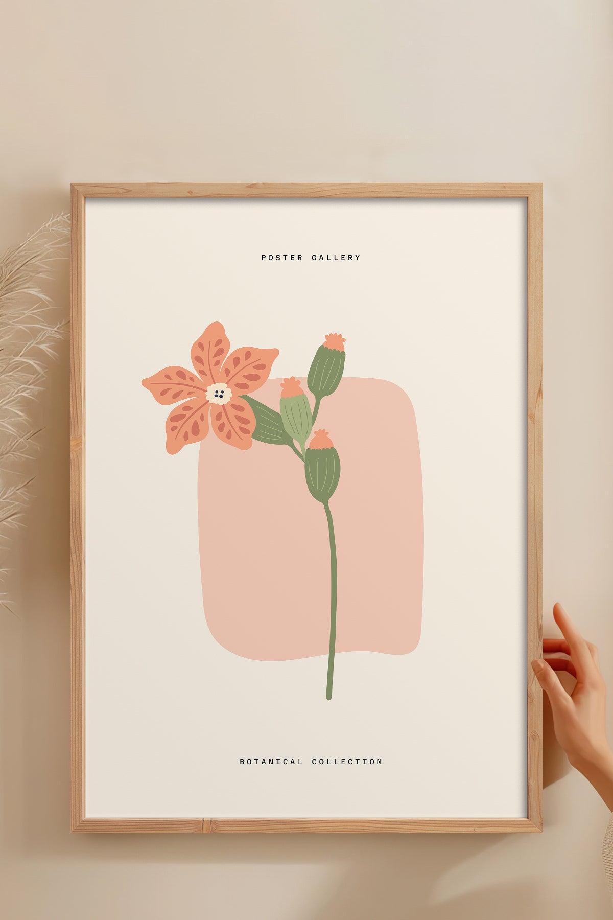 HOMEPACK Ahşap Çerçeveli Tablo Çerçeveli Poster Sanatsal Modern Duvar Dekoru FLOWER-164