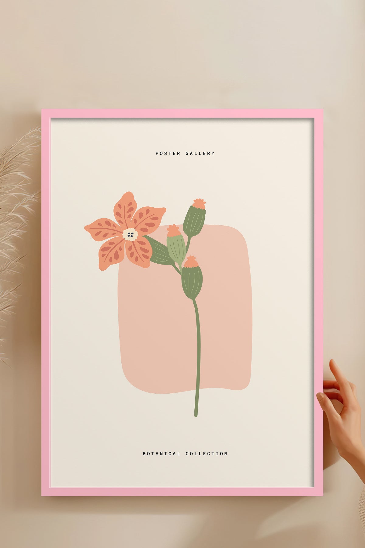 HOMEPACK Ahşap Çerçeveli Tablo Çerçeveli Poster Sanatsal Modern Duvar Dekoru FLOWER-164