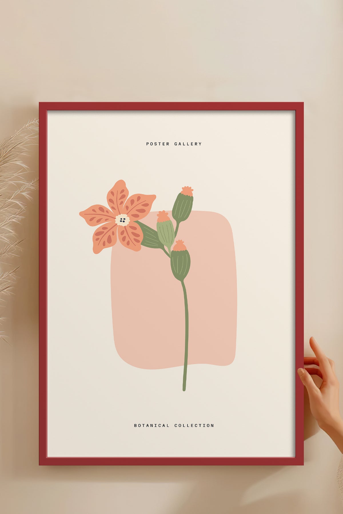 HOMEPACK Ahşap Çerçeveli Tablo Çerçeveli Poster Sanatsal Modern Duvar Dekoru FLOWER-164