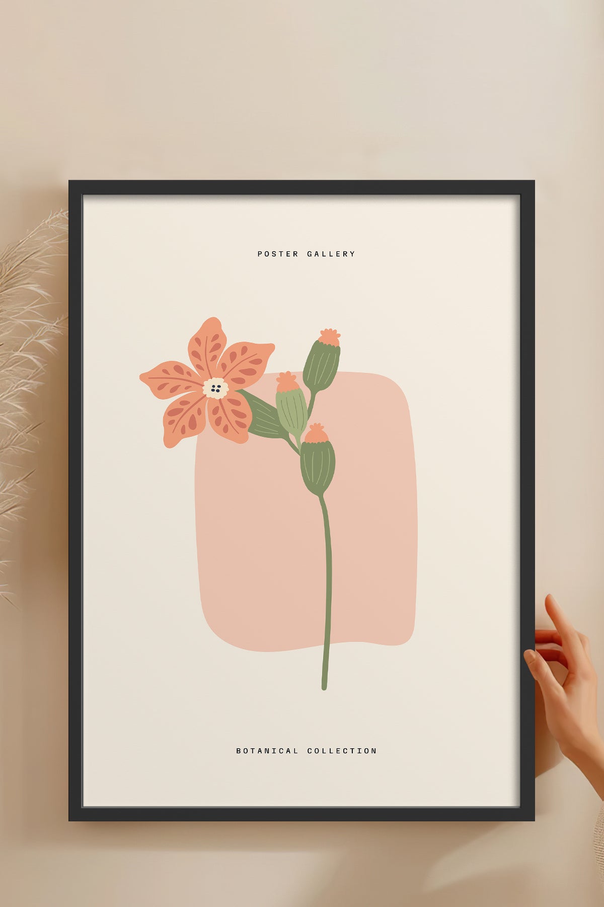 HOMEPACK Ahşap Çerçeveli Tablo Çerçeveli Poster Sanatsal Modern Duvar Dekoru FLOWER-164