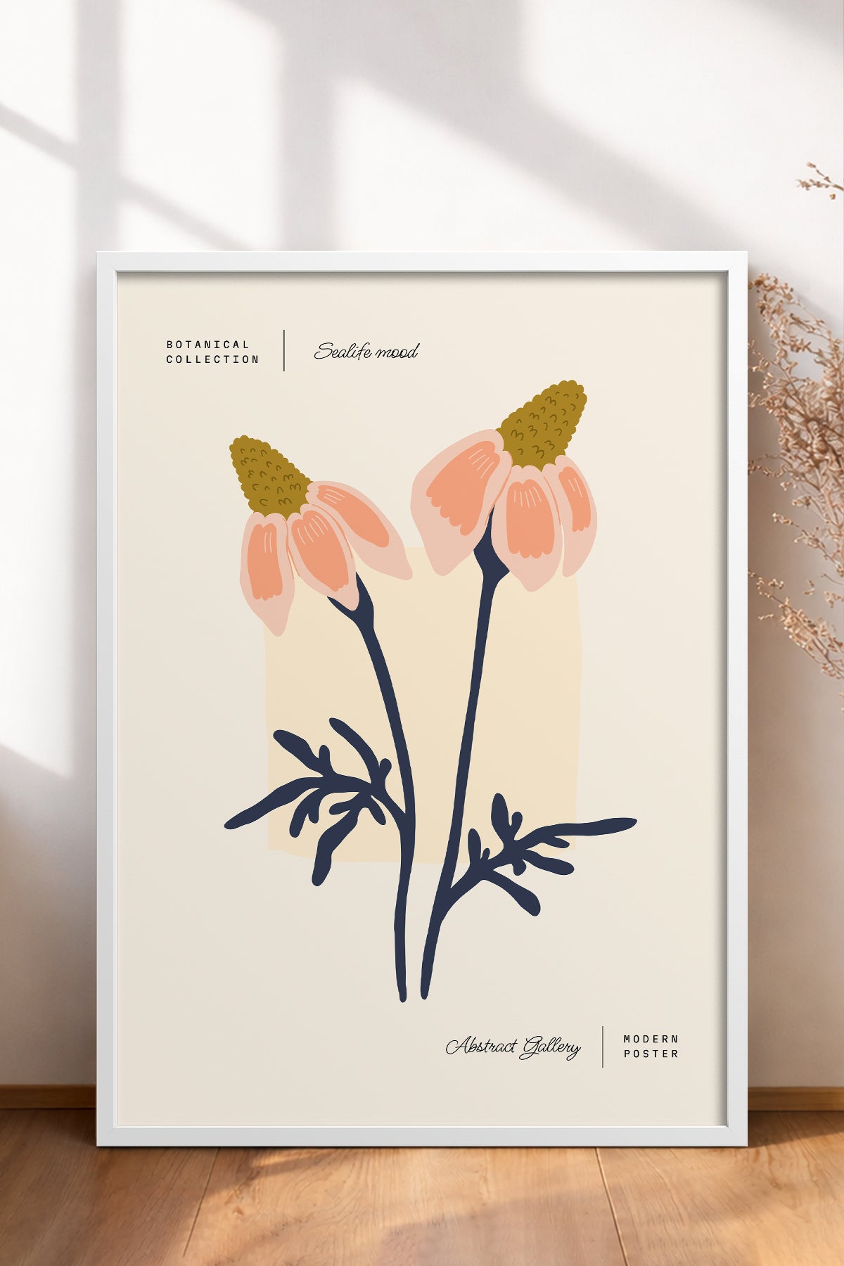 HOMEPACK Ahşap Çerçeveli Tablo Çerçeveli Poster Sanatsal Modern Duvar Dekoru FLOWER-165