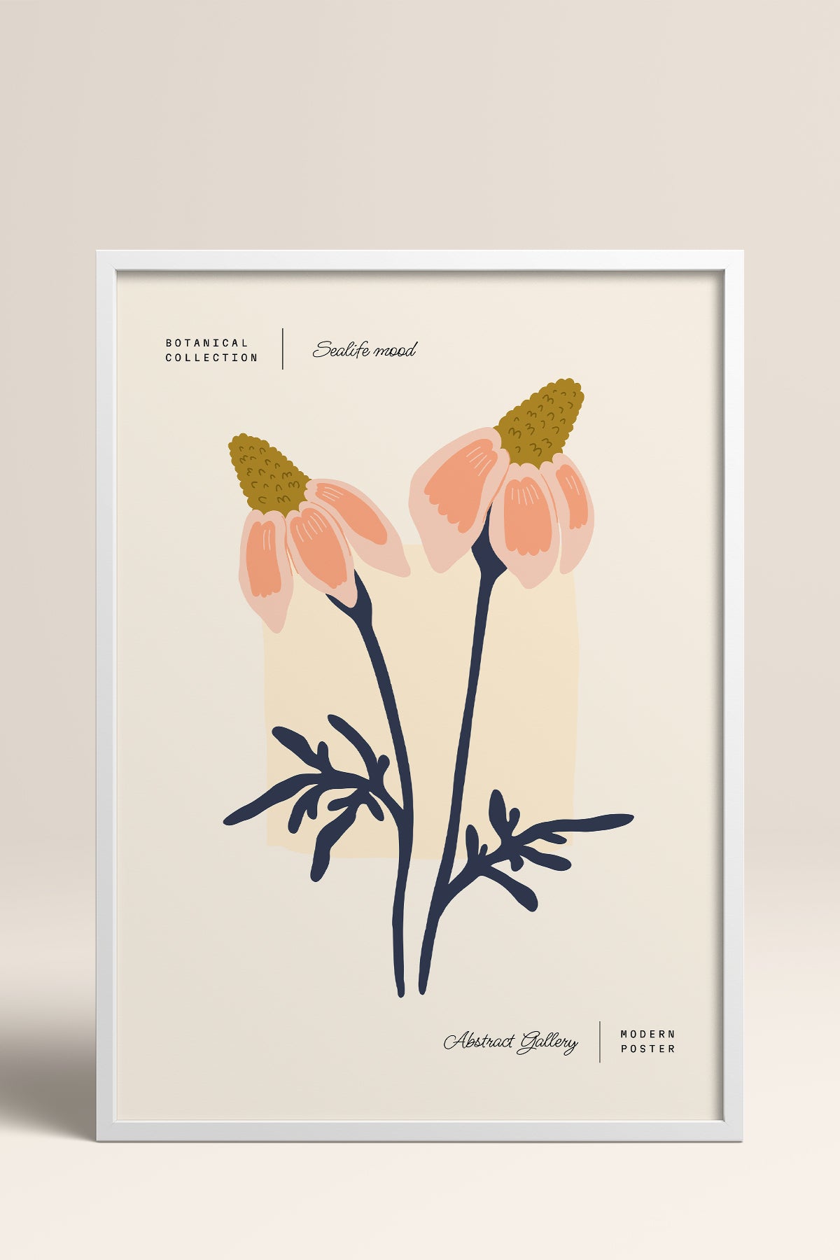 HOMEPACK Ahşap Çerçeveli Tablo Çerçeveli Poster Sanatsal Modern Duvar Dekoru FLOWER-165