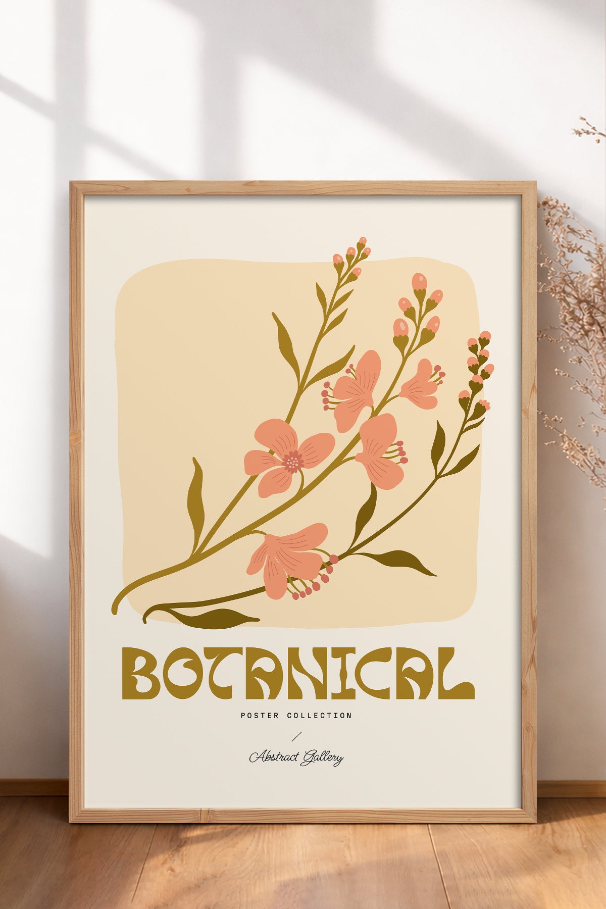 HOMEPACK Ahşap Çerçeveli Tablo Çerçeveli Poster Sanatsal Modern Duvar Dekoru FLOWER-166