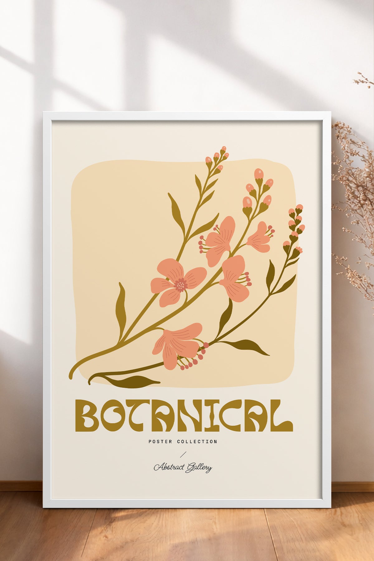 HOMEPACK Ahşap Çerçeveli Tablo Çerçeveli Poster Sanatsal Modern Duvar Dekoru FLOWER-166