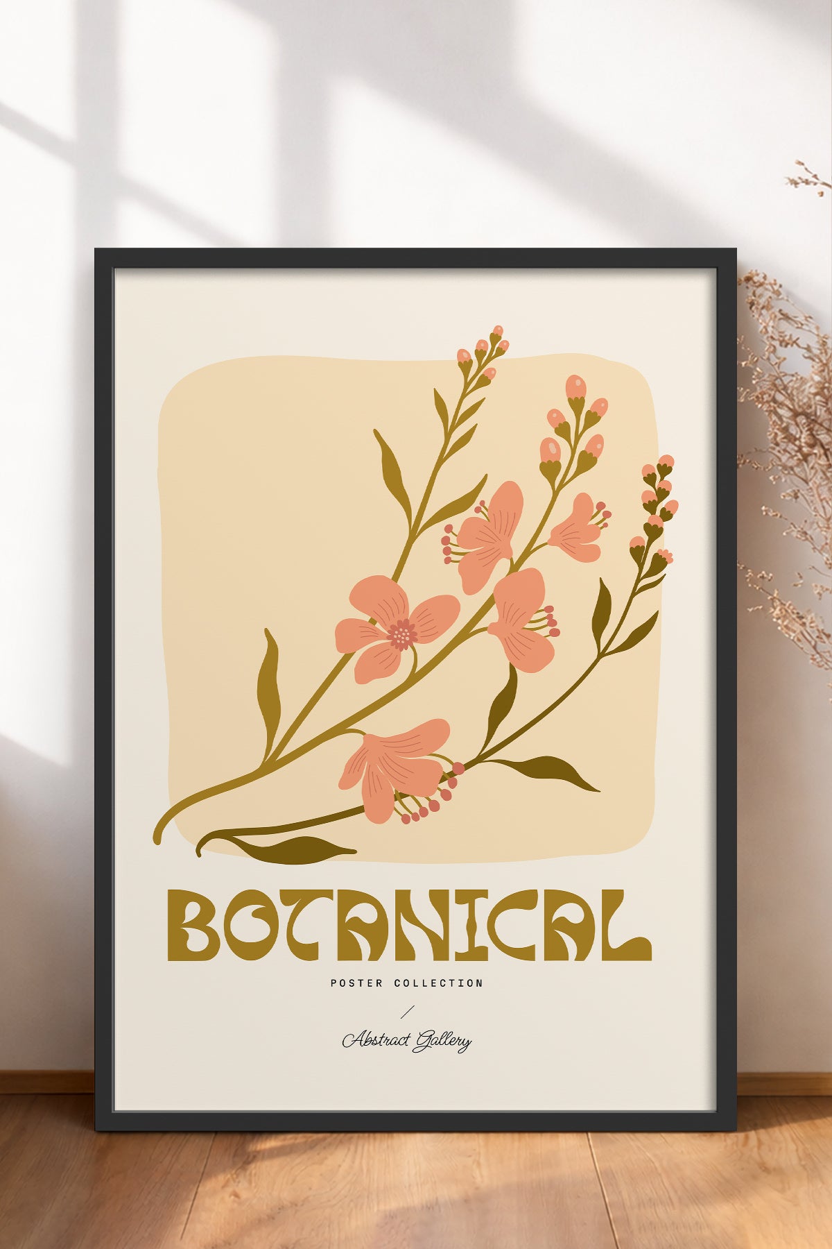 HOMEPACK Ahşap Çerçeveli Tablo Çerçeveli Poster Sanatsal Modern Duvar Dekoru FLOWER-166