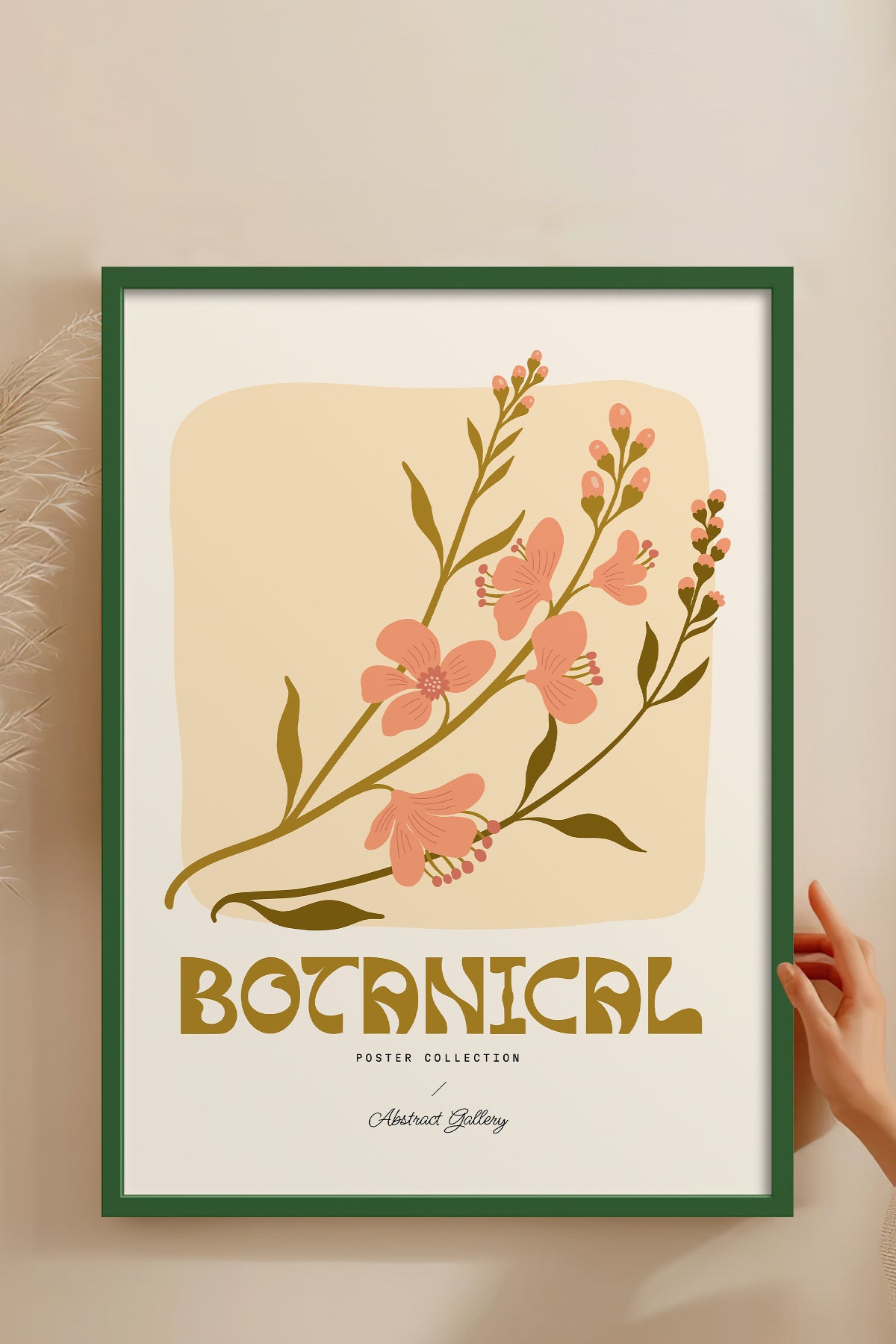 HOMEPACK Ahşap Çerçeveli Tablo Çerçeveli Poster Sanatsal Modern Duvar Dekoru FLOWER-166