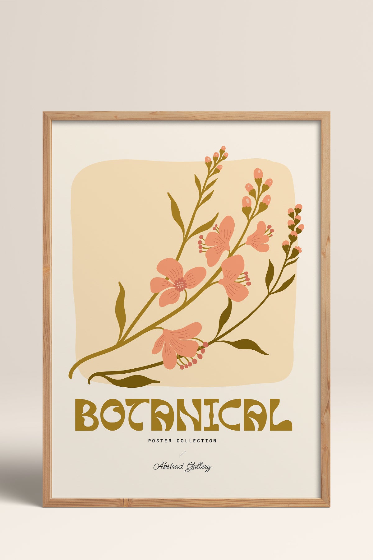 HOMEPACK Ahşap Çerçeveli Tablo Çerçeveli Poster Sanatsal Modern Duvar Dekoru FLOWER-166