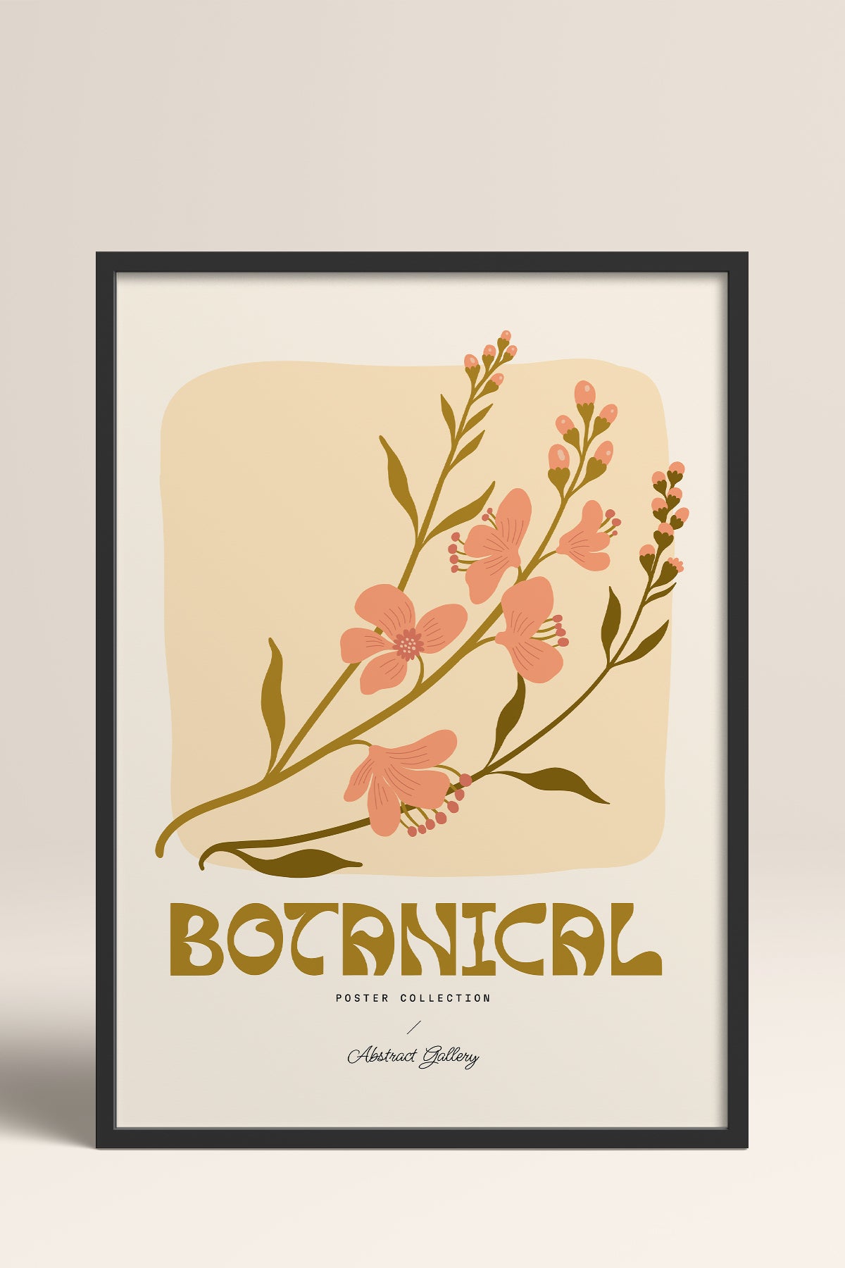 HOMEPACK Ahşap Çerçeveli Tablo Çerçeveli Poster Sanatsal Modern Duvar Dekoru FLOWER-166