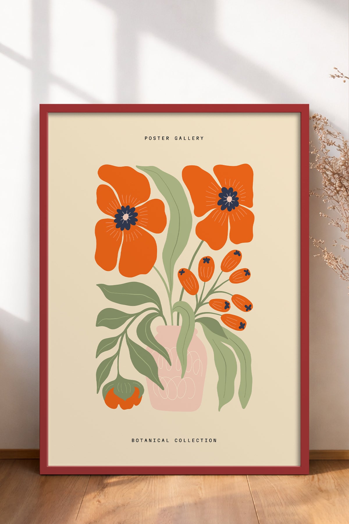 HOMEPACK Ahşap Çerçeveli Tablo Çerçeveli Poster Sanatsal Modern Duvar Dekoru FLOWER-167