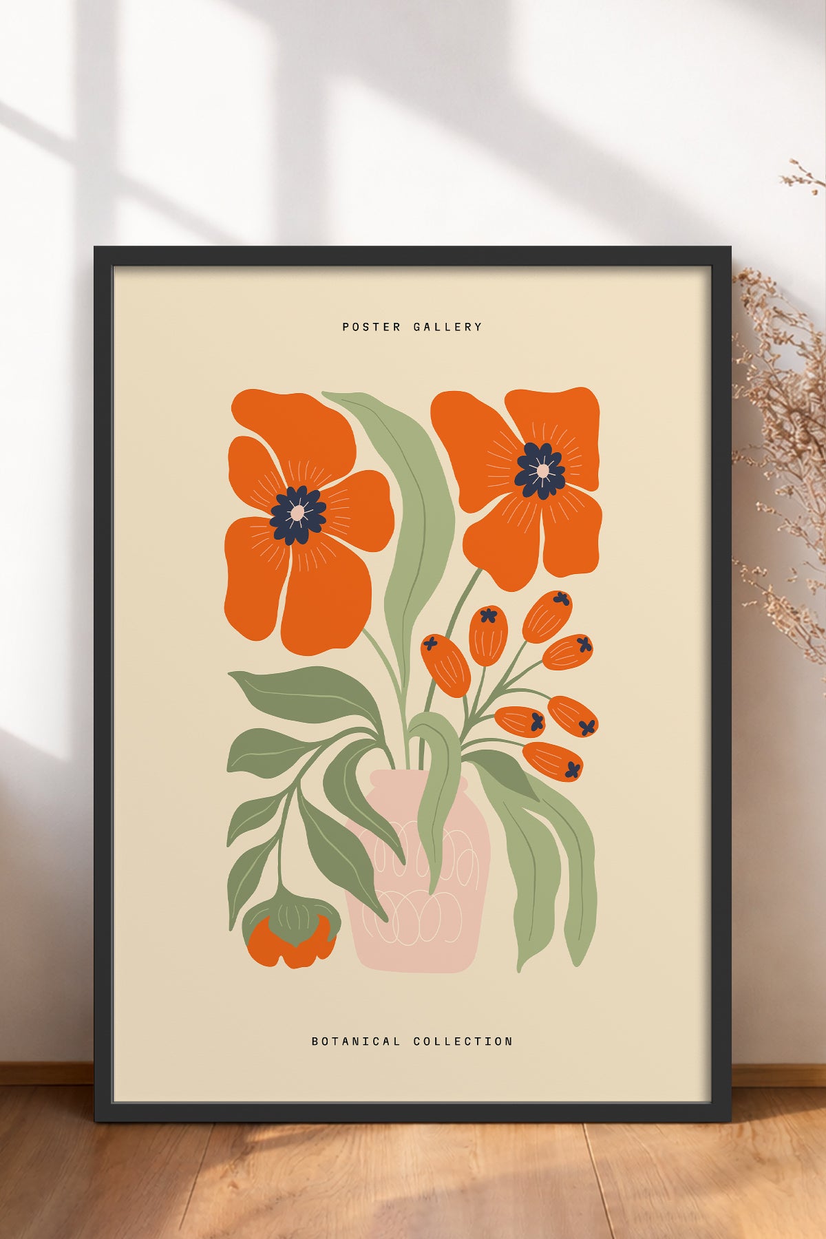 HOMEPACK Ahşap Çerçeveli Tablo Çerçeveli Poster Sanatsal Modern Duvar Dekoru FLOWER-167