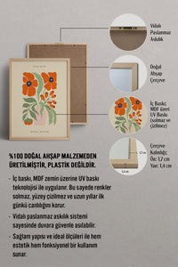 HOMEPACK Ahşap Çerçeveli Tablo Çerçeveli Poster Sanatsal Modern Duvar Dekoru FLOWER-167
