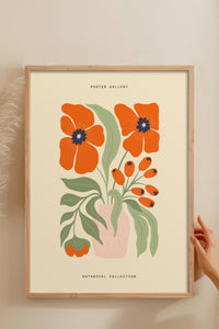 HOMEPACK Ahşap Çerçeveli Tablo Çerçeveli Poster Sanatsal Modern Duvar Dekoru FLOWER-167