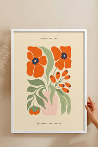 HOMEPACK Ahşap Çerçeveli Tablo Çerçeveli Poster Sanatsal Modern Duvar Dekoru FLOWER-167