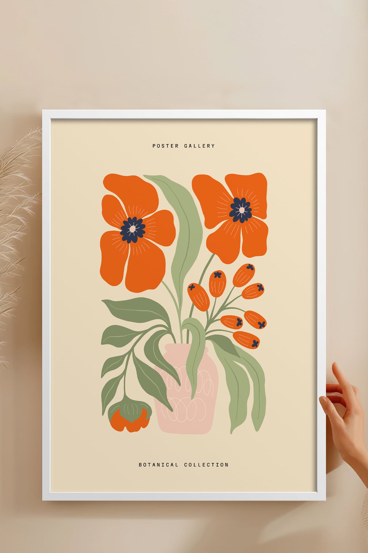 HOMEPACK Ahşap Çerçeveli Tablo Çerçeveli Poster Sanatsal Modern Duvar Dekoru FLOWER-167