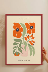 HOMEPACK Ahşap Çerçeveli Tablo Çerçeveli Poster Sanatsal Modern Duvar Dekoru FLOWER-167