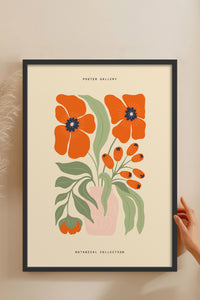 HOMEPACK Ahşap Çerçeveli Tablo Çerçeveli Poster Sanatsal Modern Duvar Dekoru FLOWER-167