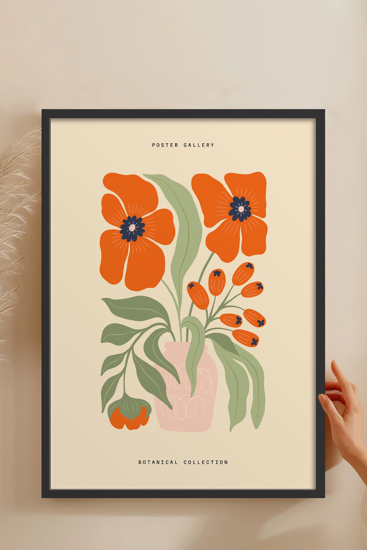 HOMEPACK Ahşap Çerçeveli Tablo Çerçeveli Poster Sanatsal Modern Duvar Dekoru FLOWER-167