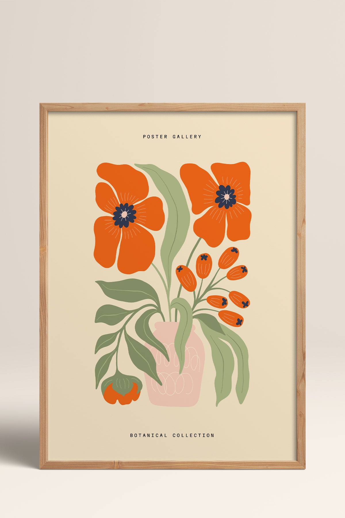 HOMEPACK Ahşap Çerçeveli Tablo Çerçeveli Poster Sanatsal Modern Duvar Dekoru FLOWER-167