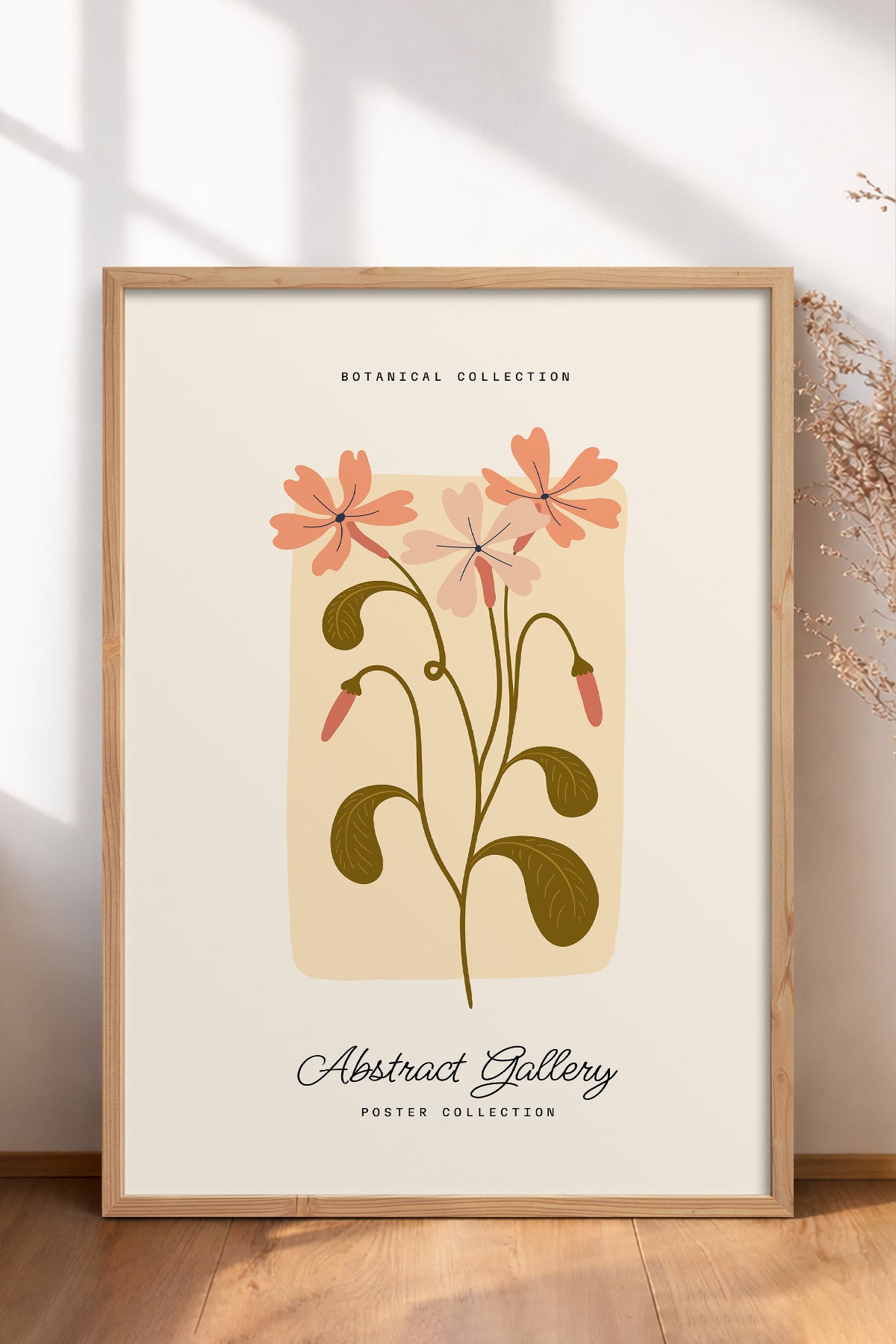 HOMEPACK Ahşap Çerçeveli Tablo Çerçeveli Poster Sanatsal Modern Duvar Dekoru FLOWER-168