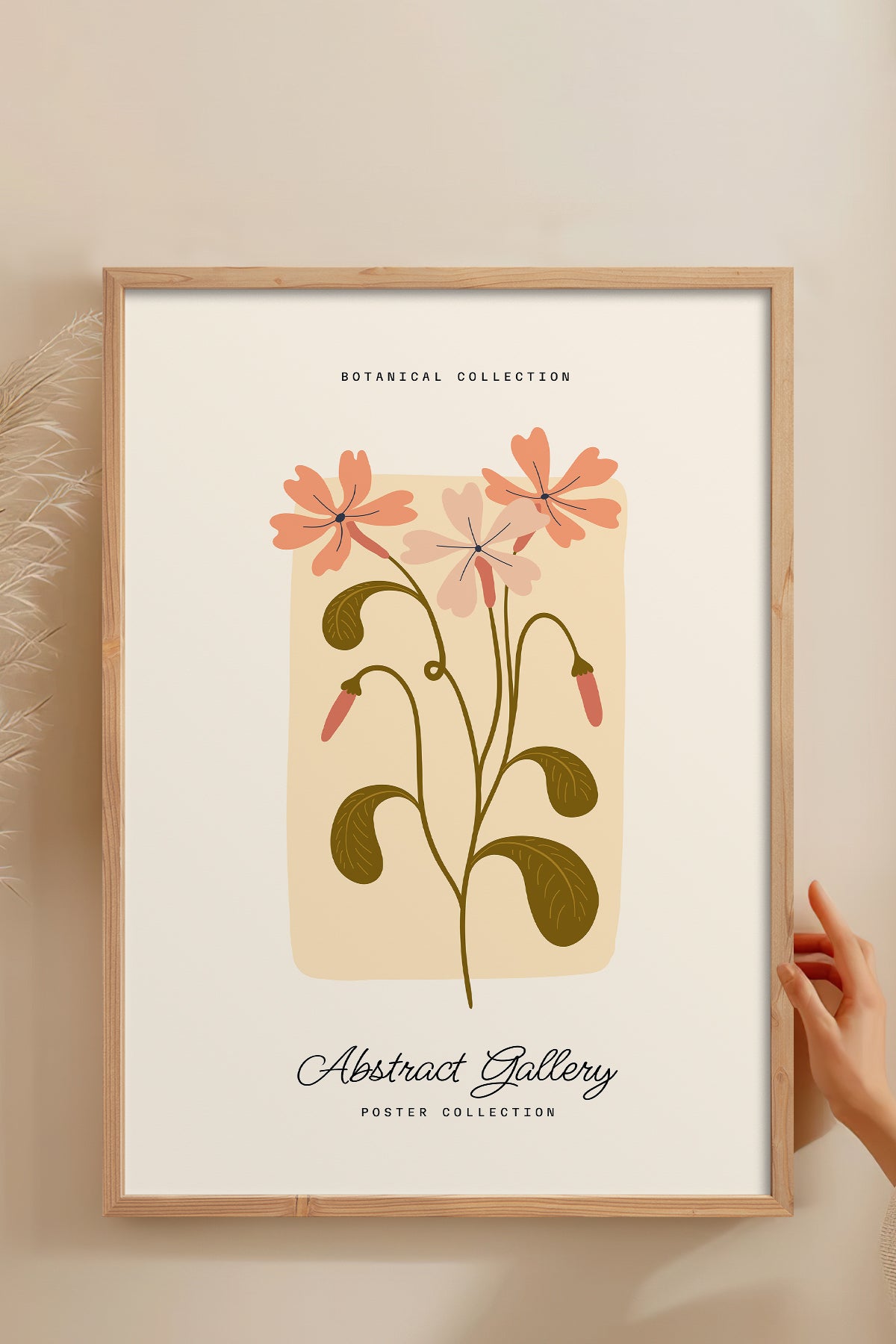 HOMEPACK Ahşap Çerçeveli Tablo Çerçeveli Poster Sanatsal Modern Duvar Dekoru FLOWER-168