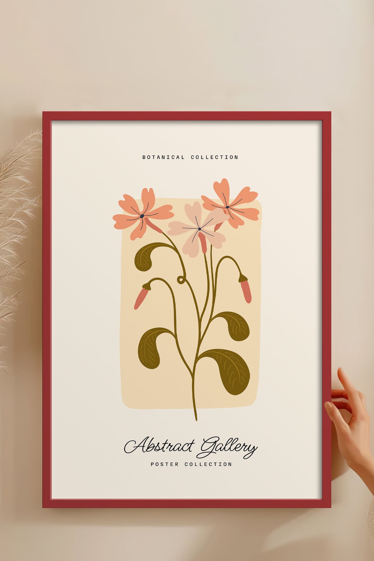 HOMEPACK Ahşap Çerçeveli Tablo Çerçeveli Poster Sanatsal Modern Duvar Dekoru FLOWER-168