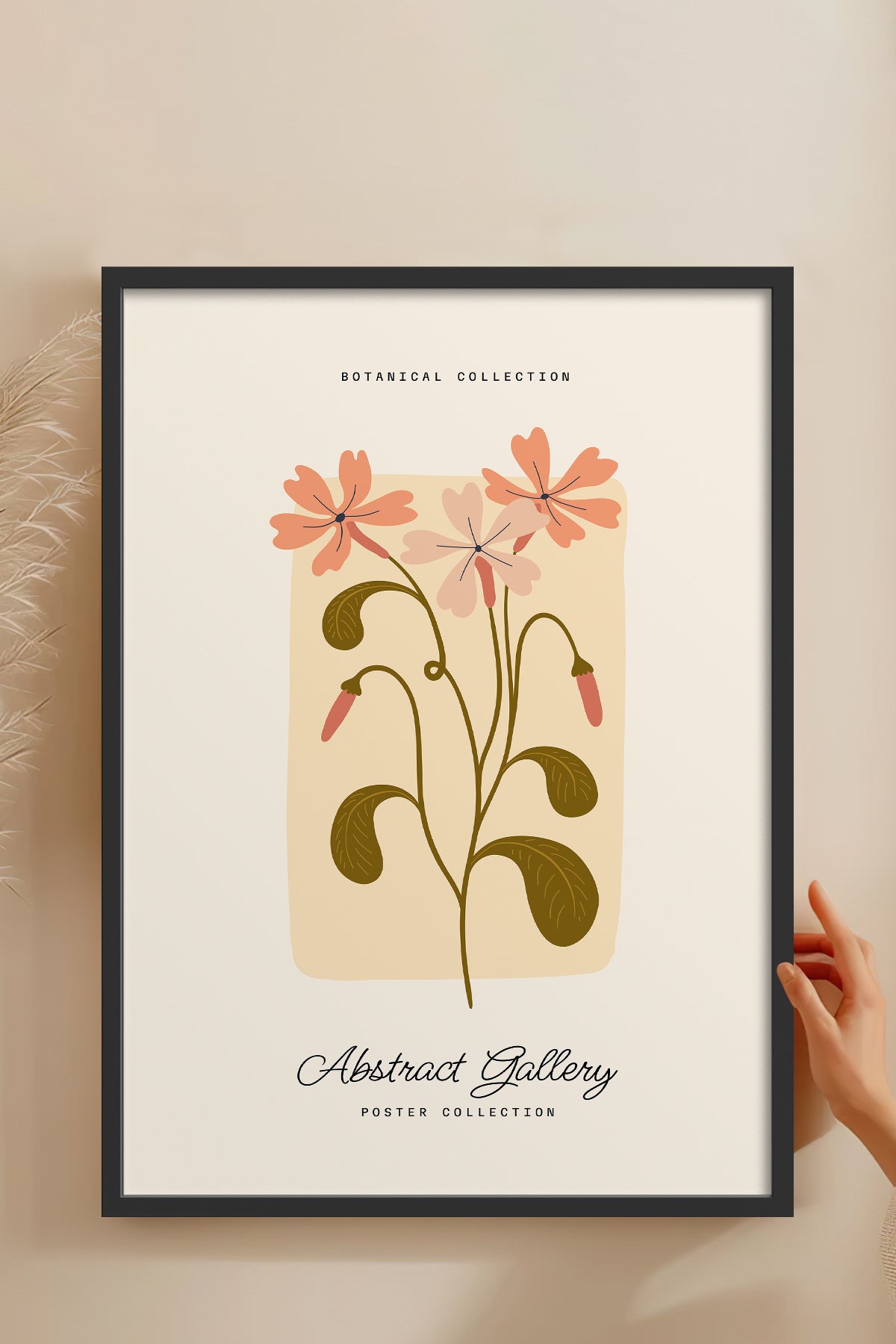 HOMEPACK Ahşap Çerçeveli Tablo Çerçeveli Poster Sanatsal Modern Duvar Dekoru FLOWER-168