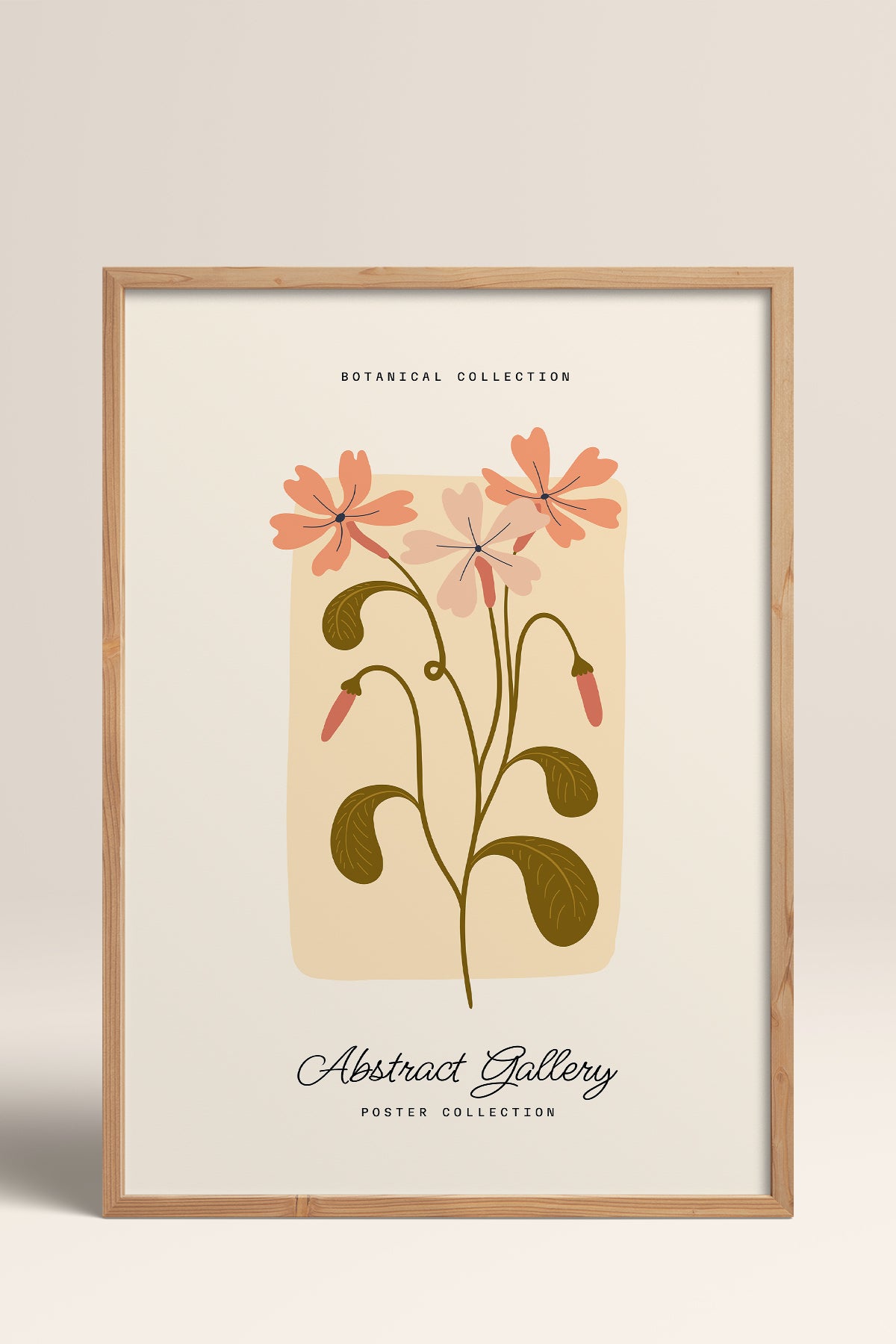 HOMEPACK Ahşap Çerçeveli Tablo Çerçeveli Poster Sanatsal Modern Duvar Dekoru FLOWER-168