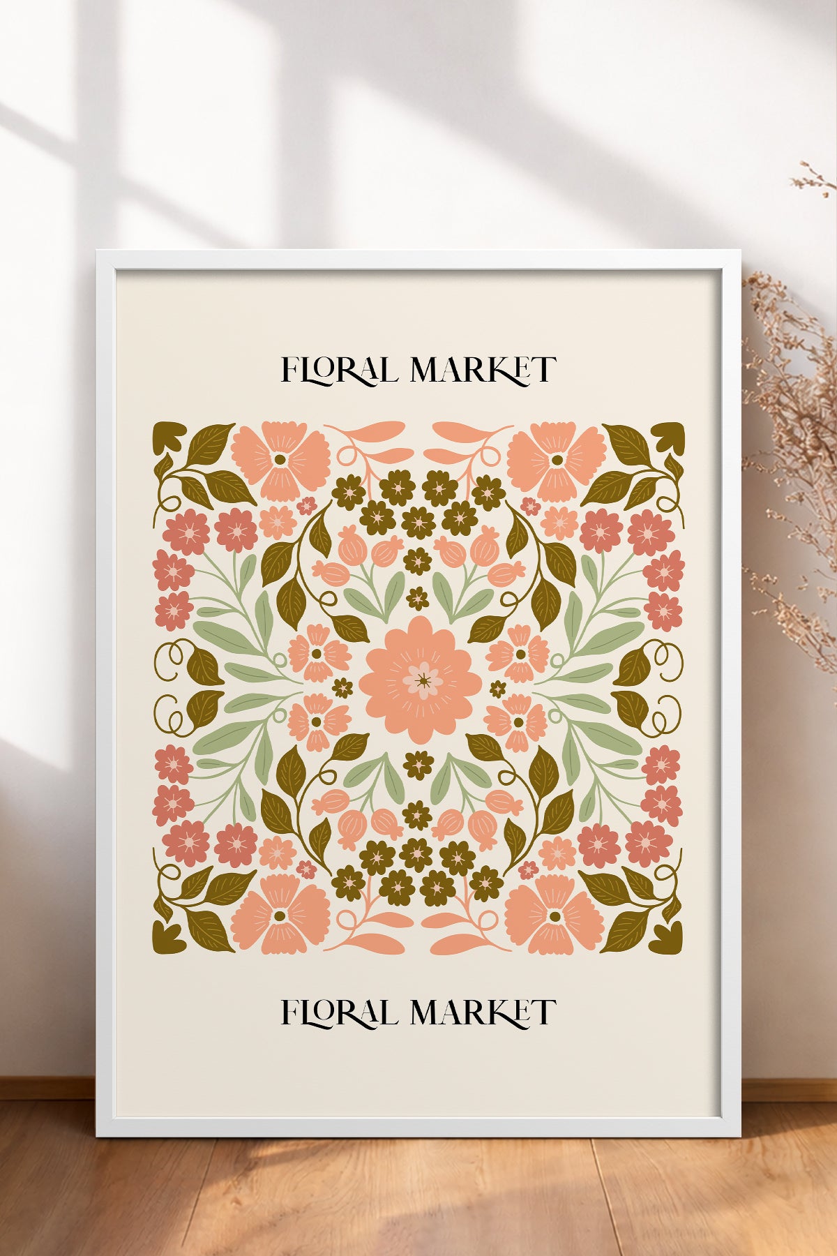 HOMEPACK Ahşap Çerçeveli Tablo Çerçeveli Poster Sanatsal Modern Duvar Dekoru FLOWER-169